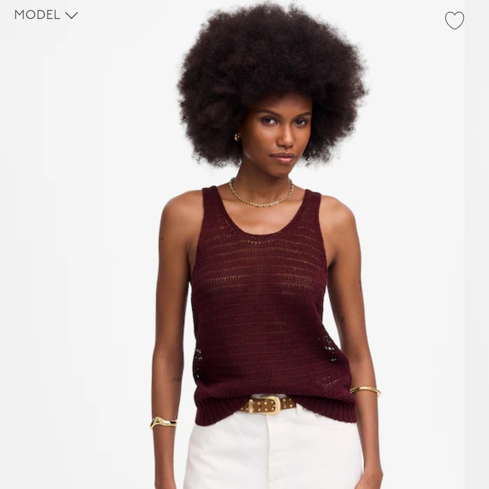 NWT Madewell Breezy Tank Top In Merlot